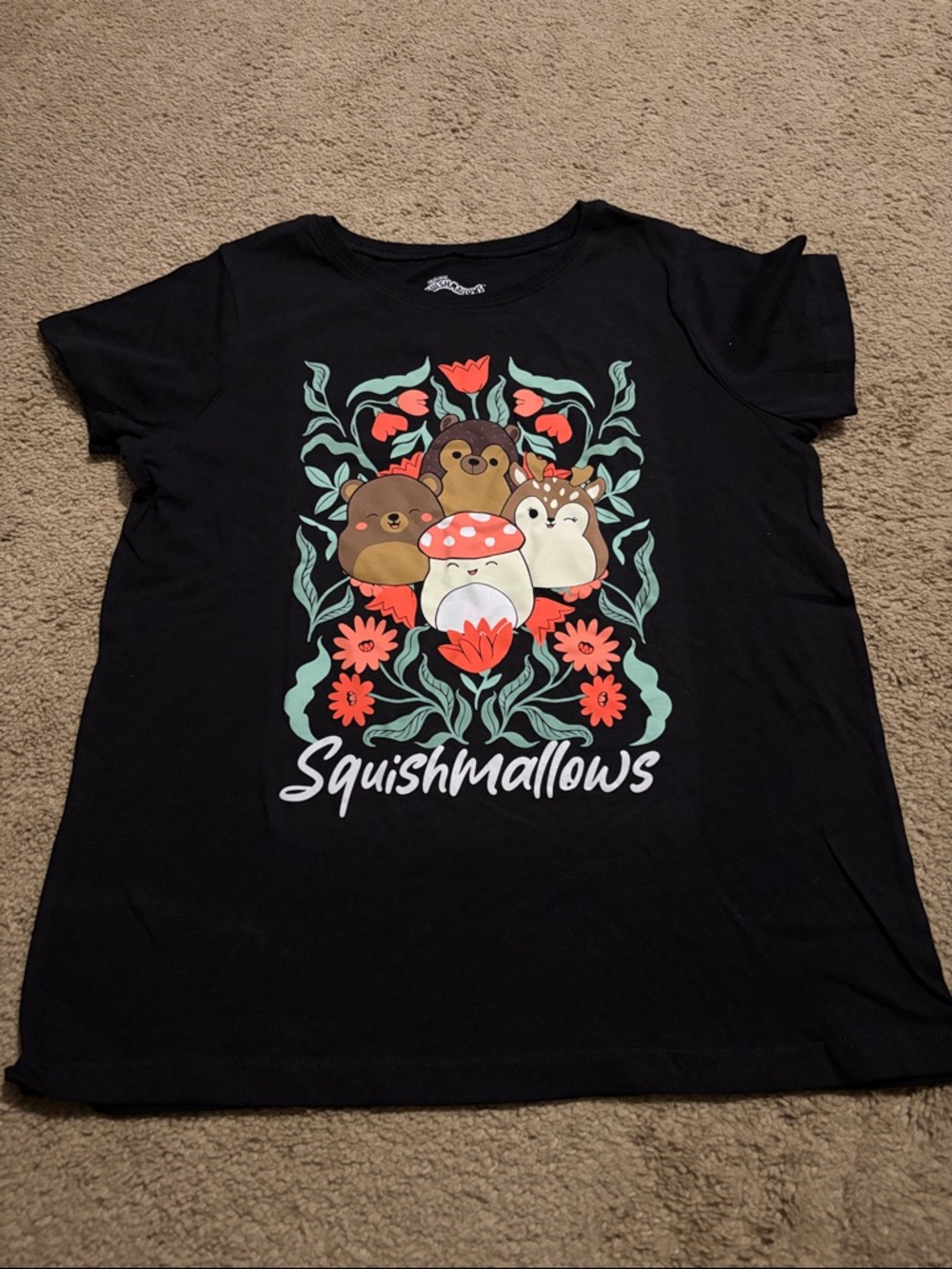 Girls Squishmallows Black Tee
